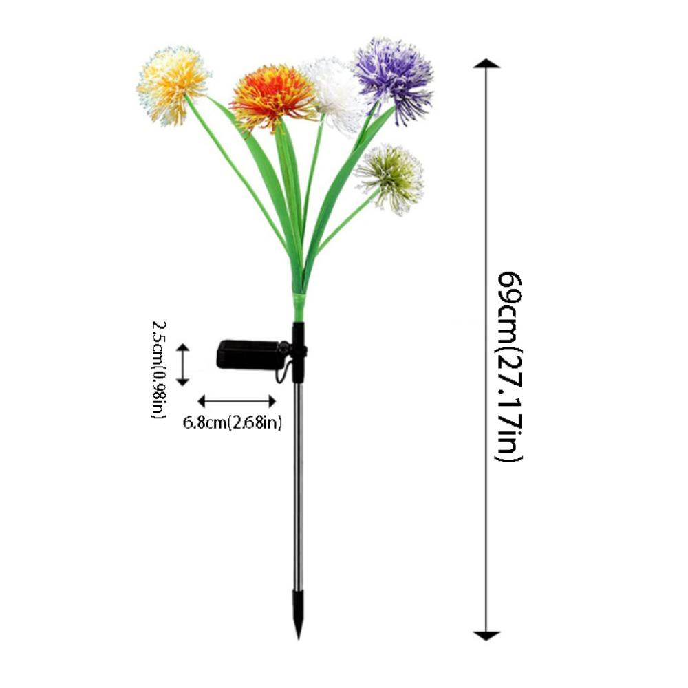 For 5 Head Solar Outdoor Lights IP65 Waterproof Decorative Solar Powered Lights Swaying Powered Solar Swaying Flowers Lawn