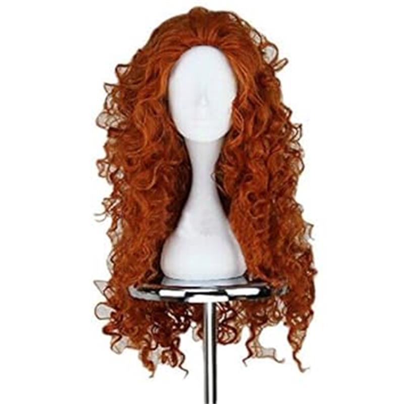 Red Brown Long Curly Hair Synthetic Wig Holiday Party Birthday Party Daily Wear