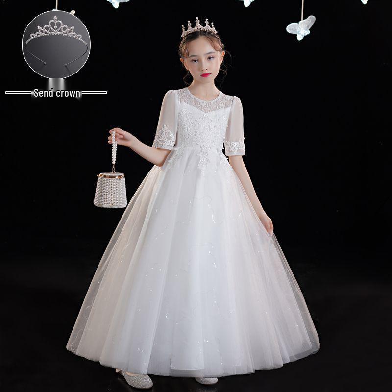 Girls  Princess Birthday Gown: Flower Girl Dress for Weddings & Performances 120