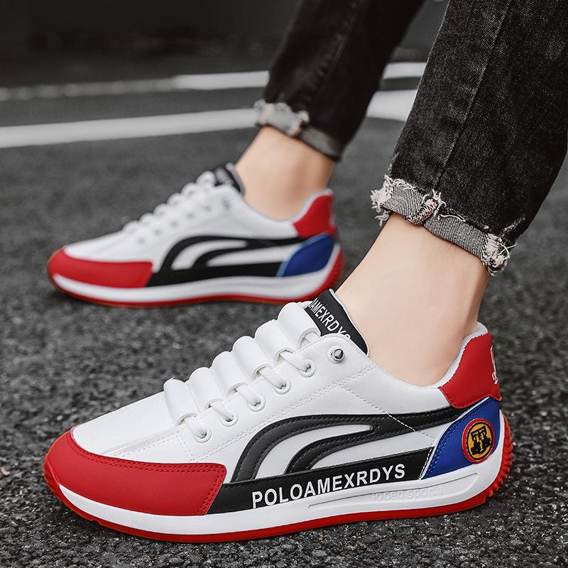 

Мужская обувь новая мужская кожаная поверхность повседневная спортивная обувь удобная и дышащая повседневная обувь износостойкая обувь на платформе мужская 44 красный