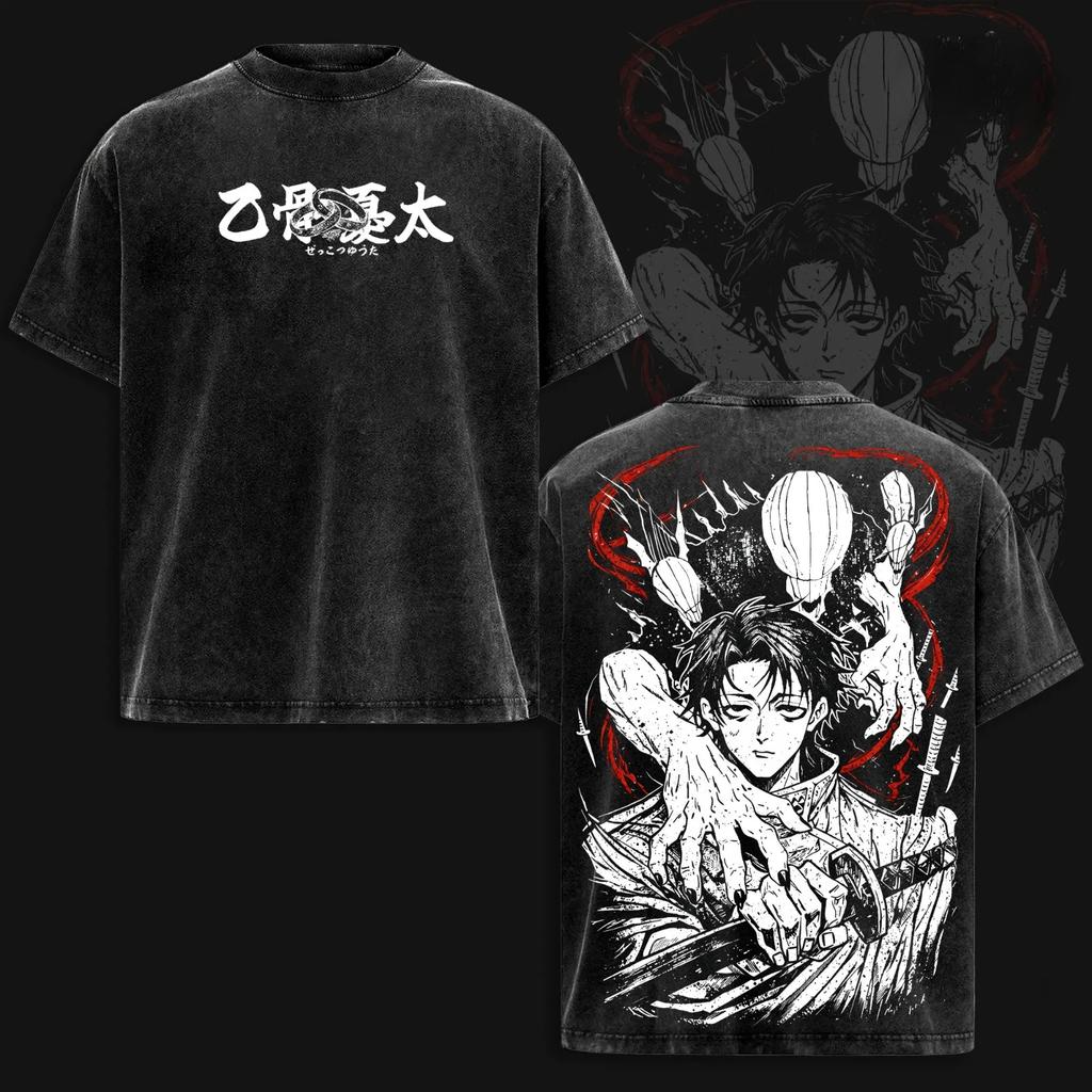 Anime Jujutsu Kaisen Mahoraga Graphic T Shirt Men Women Clothing Casual Oversized Tshirt Washed Cotton Tee Harajuku Male T-shirt