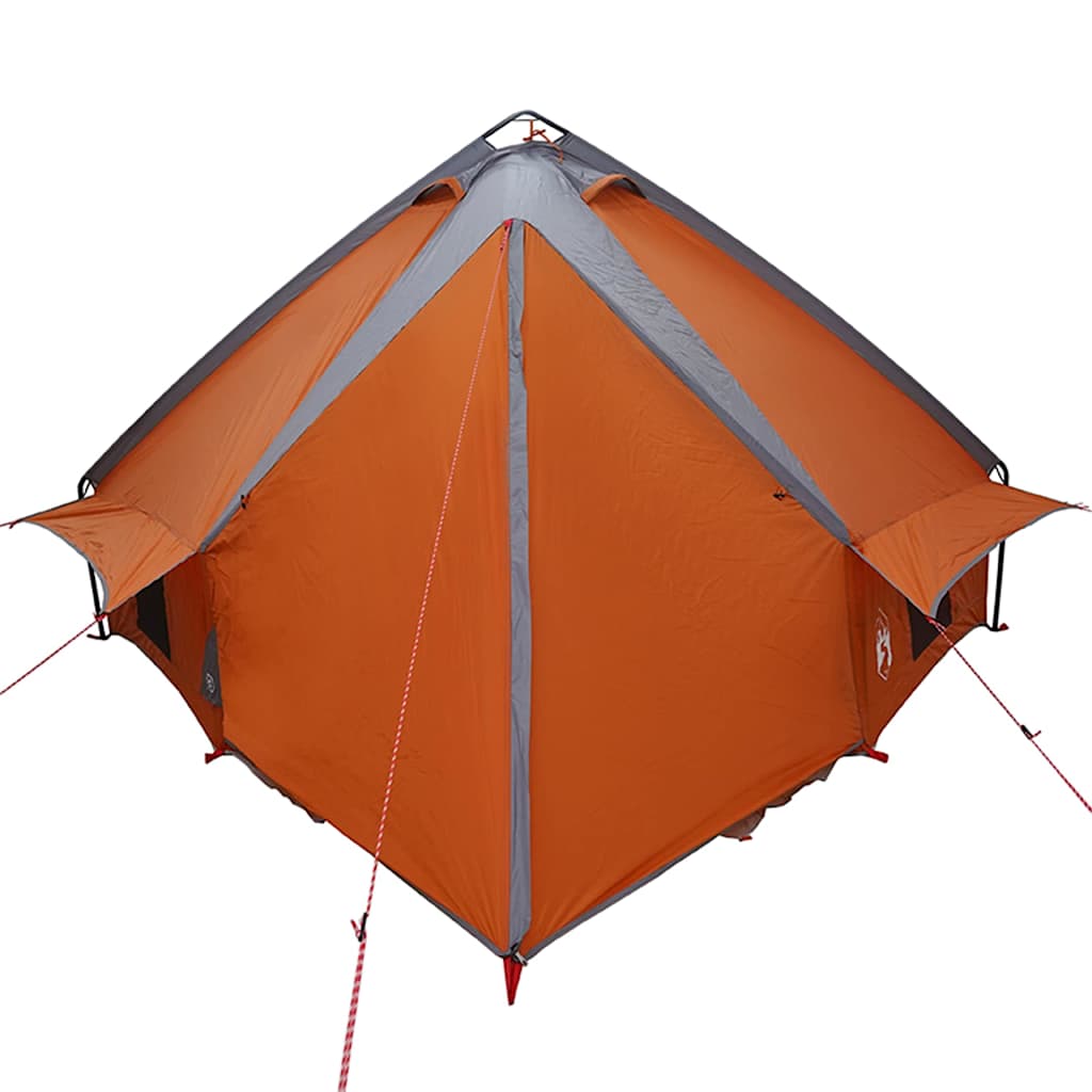 Teepee Tent for 6 Persons Gray and Orange 431 x 366 x 185 cm