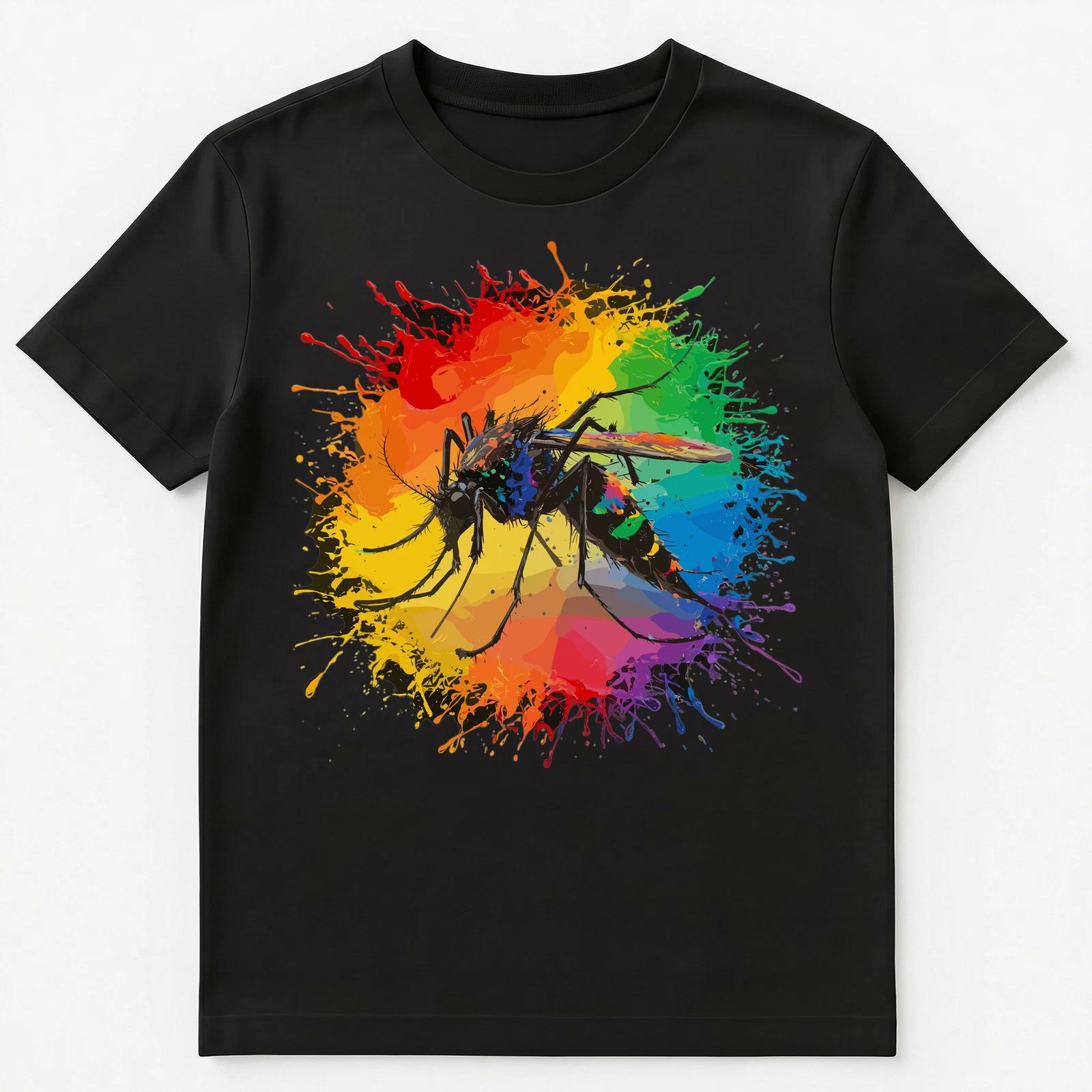 

Colorful Paint Splash Mosquito Art Graphic Unisex T-Shirt 3XL