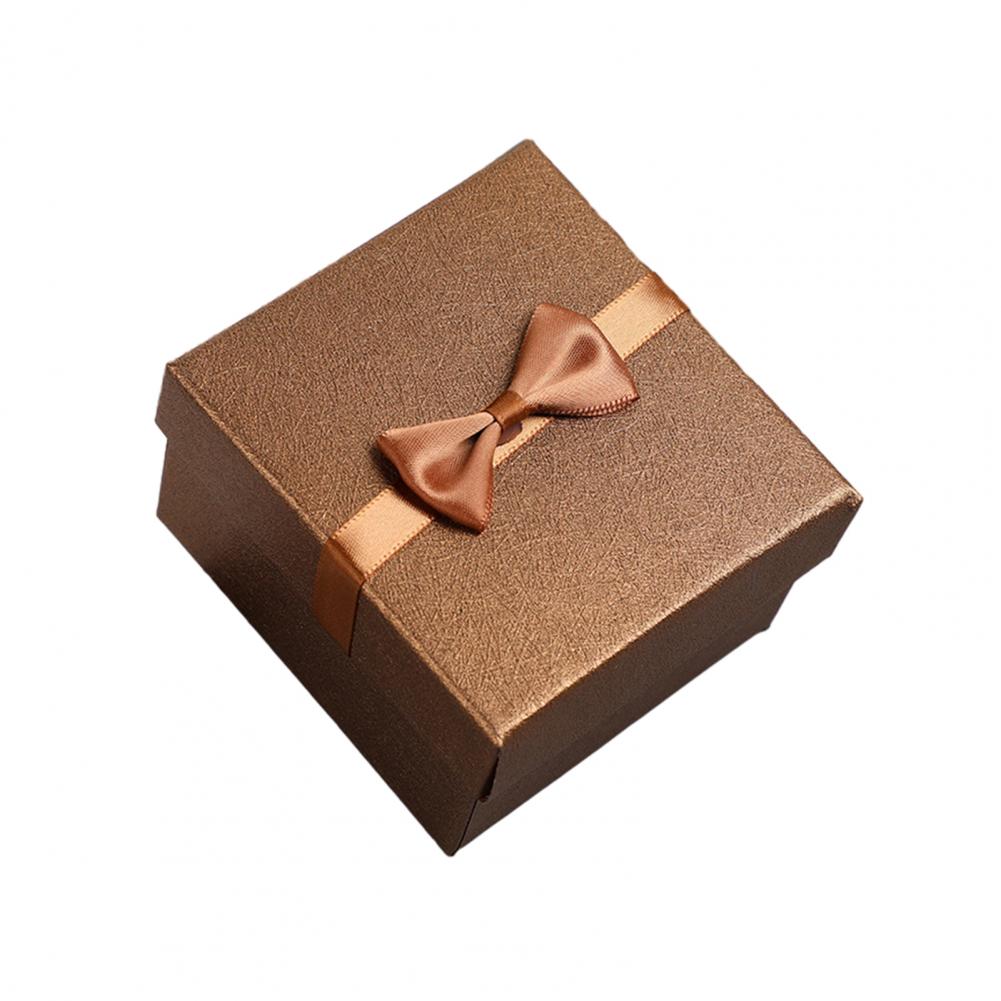 Presentförpackning med bandrosett och kudde Alla hjärtans dag Brudtärna Bröllop Födelsedagspresent Inslagning med lock Bärbar smyckespåse