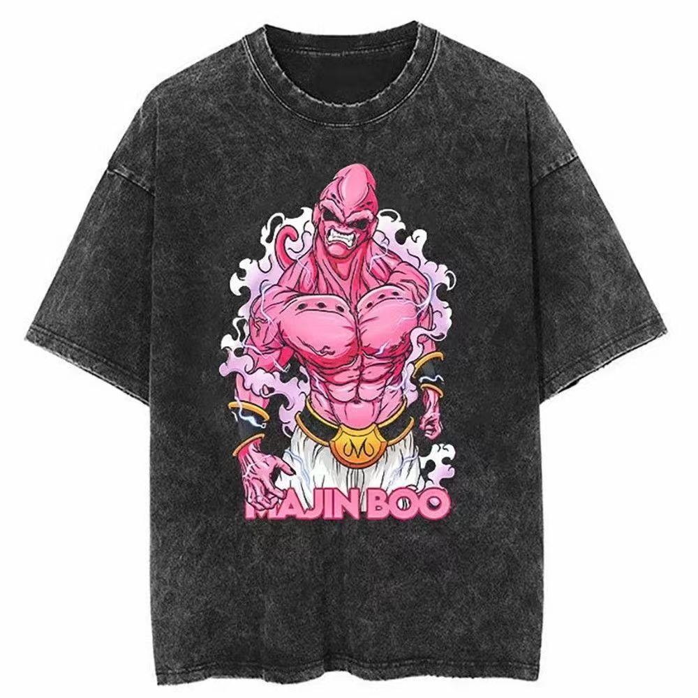 Pánské Dámské Potisk Vintage Prané Tričko Harajuku Japonské Anime Streetwear Grafické Tričko Léto Krátký Rukáv Bavlněné Tričko