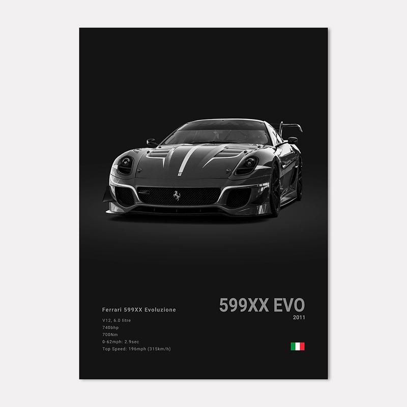 Famous Cars 812 458 296 Canvas Wall Art Print Poster 599XX SP3 F8 Decoration Mural Modern Home Decor Birthday Gift Unframed