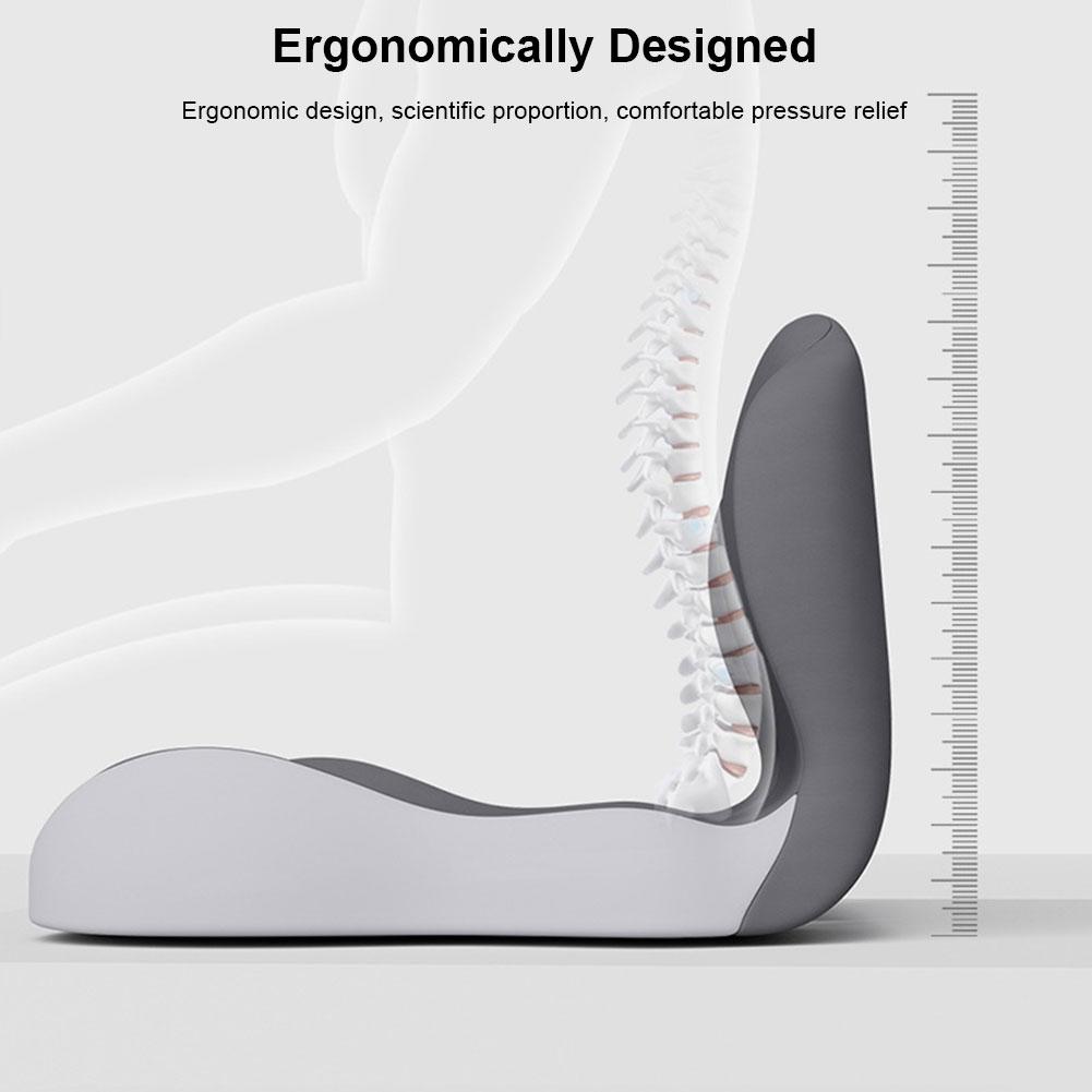 Memory Foam L-Shaped Integrated Car Seat Cushion with Lumbar Support Sitting Pillow for Office Workers Car Drivers