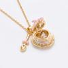 Metal Chain Teaspoon Pendant Necklace 18K Gold Plated Opening and Closing Lid Heart Enamel Necklace Copper Cup Enamel Ring