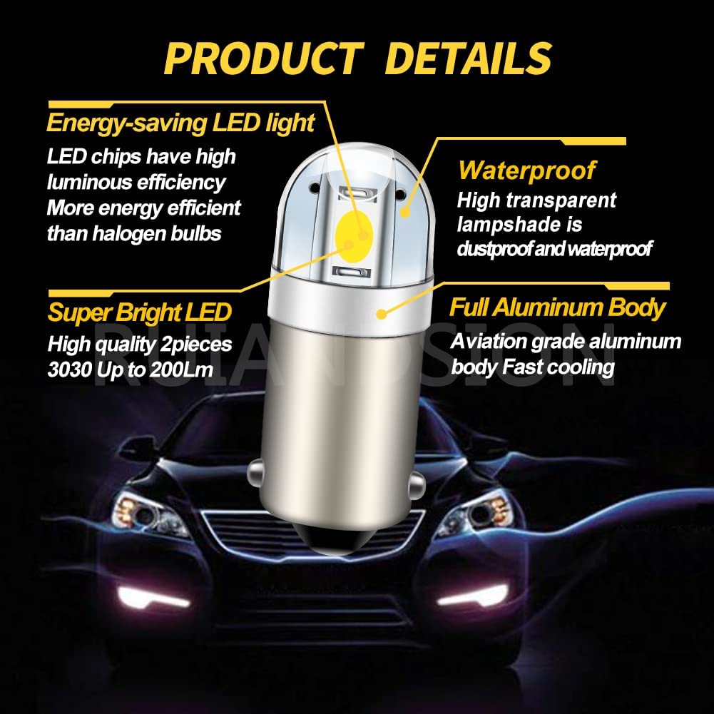 Ruiandsion BA9S LED Bulb BA9 1895 1891 53 57 6V