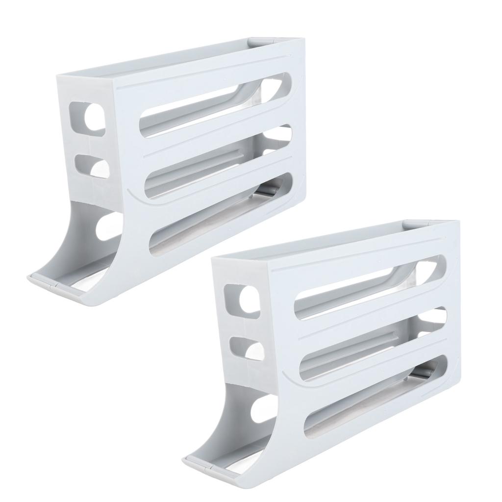 Egg Dispenser Auto Rolling Large Capacity 4 Tier Space Saving Egg Tray Organizer for Refrigerator