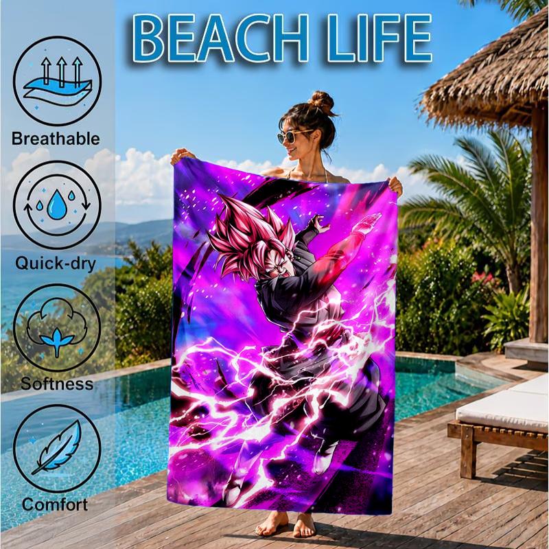 Asciugamano da Spiaggia con Disegno di Anime di Draghi, Asciugamano da Spiaggia in Microfibra, Perfetto per Piscina, Spiaggia, Viaggi, Decorazioni per la Casa, Regali per Fan di Feste in Spiaggia