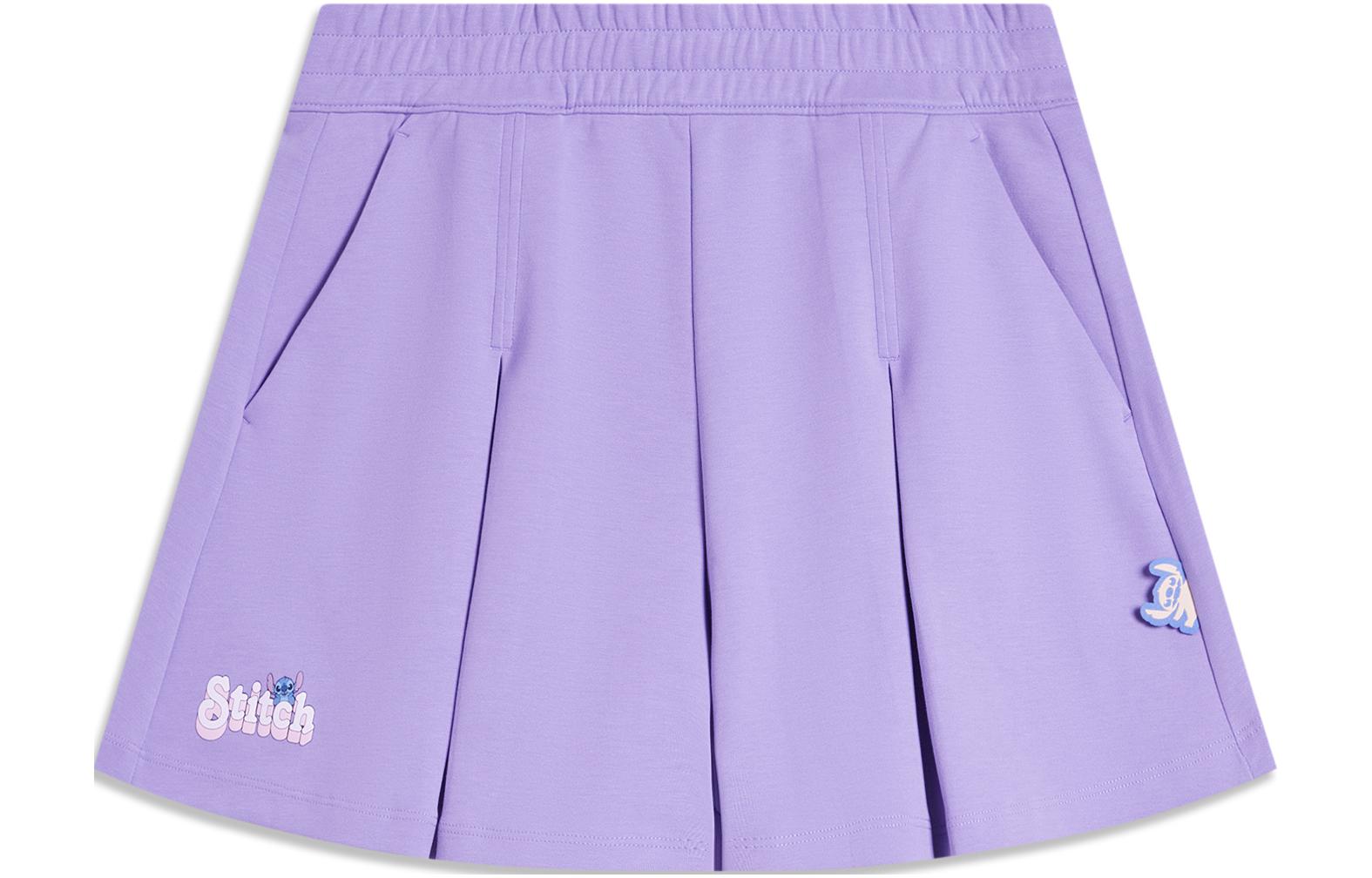 Li Ning Disney Casual Short Skirts Women s Light Iris Purple ASKU070-5 L