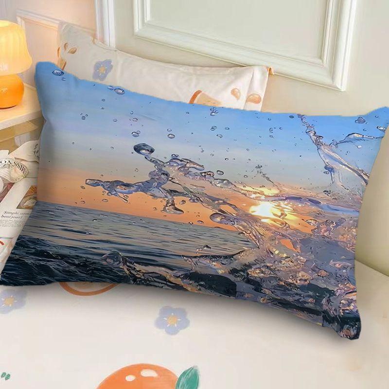 High-End Luxury Free-Style Ocean Wave Beach Sofa Cushion,Rectangular Bed Backrest