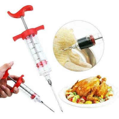 Turkey Syringe Food Grade PP Stainless Steel Needles Spice Syringe Set BBQ Meat Flavor Injector Kitchen Sauce Marinade Syringe