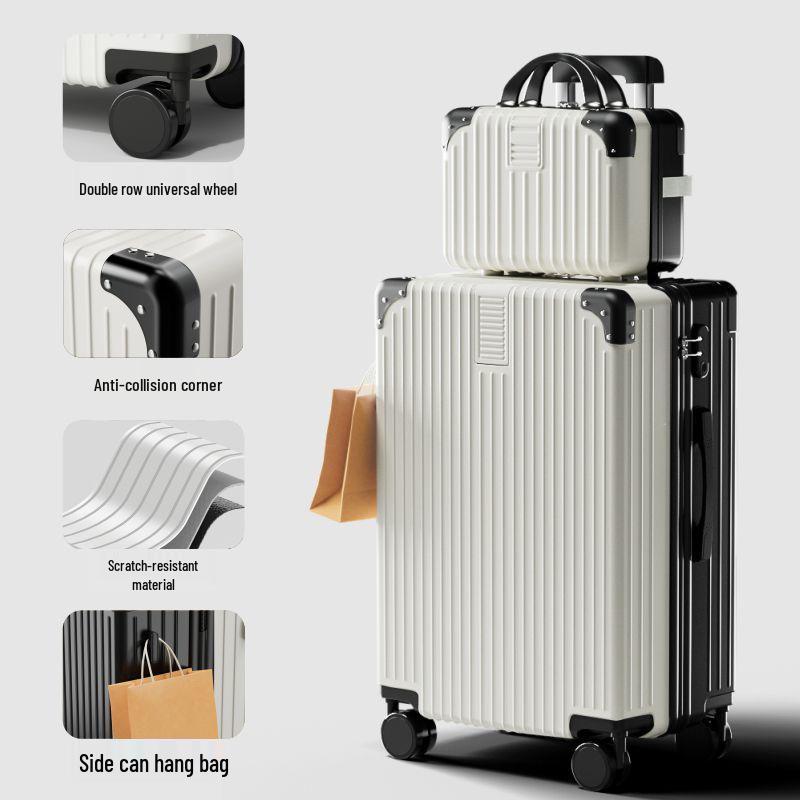 Durable Silent Wheel Trolley Case: Mother & Son Travel Suitcase with Combination Lock