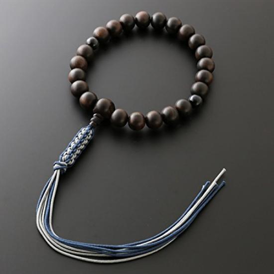 Kyoto Buddhist Altar Hayashi Prayer Beads for Pure Braided Cord Unground Striped 2 Heavenly Blue Tiger Eye Tailoring Bag Kyoto Prayer Beads Used by