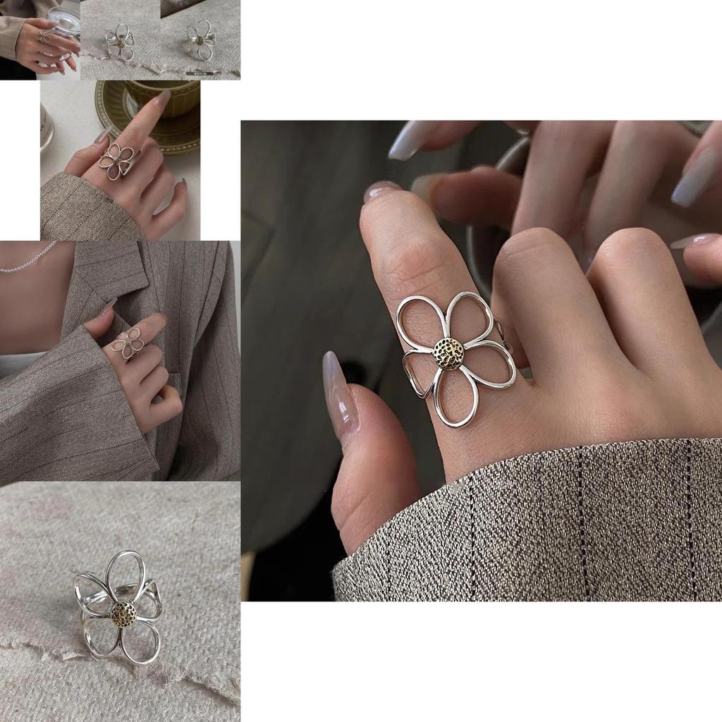 Chic And Trendy Daisy Flower Adjustable Copper Ring For Women Ideal For Everyday Wear