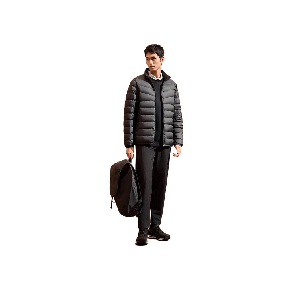 Anta Solid Color Stand Collar Long Sleeve Down Jacket Men Outerwear Black 152447921-6
