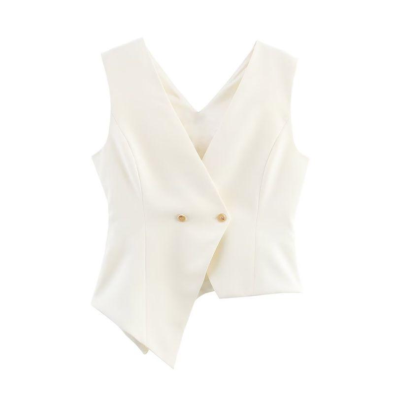 Kaslead New Women Clothes Western Style Asymmetric No Short Sleeve Vest Trousers 3447180 3328180