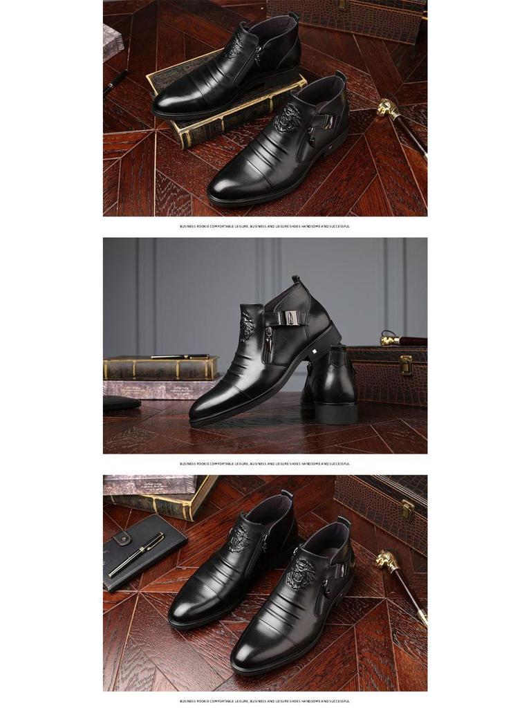 Herren Handgefertigte Leder Mid-Top Martin Stiefel - Formeller Herbst/Winter Stil