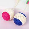 1/3pcs Pet Cat Toy Sisal Scratching Ball Training Interactive Grinding Claw  Toy Belt With Colored Feathers Pet Sisal Toys