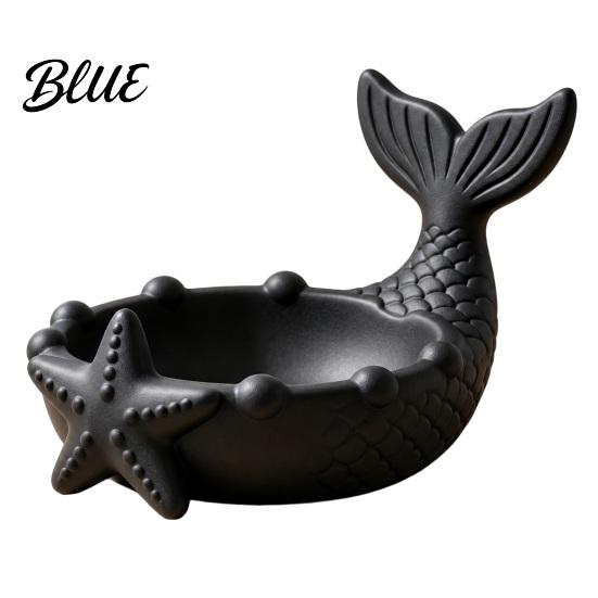 Decorative Key Bowl 3D Printed Mermaid Tail Jewelry Tray with Starfish Design for Rings Earrings and Cute Shell Keys Ocean Style Storage Tray