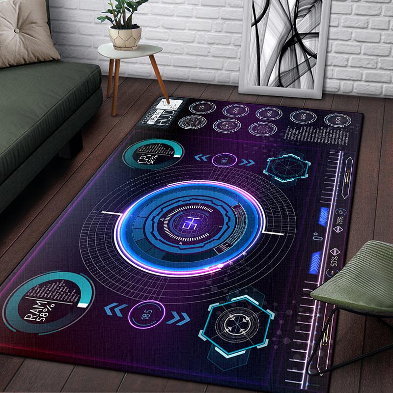 Racing Dashboard Cool Pattern Decorative Square Rug Modern House Living Room Floor Matte Bedroom Carpet Art Poster Mat Fans Gift