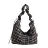 Japanese Plaid Shoulder Bag Vintage Women's Tote Bag Ins Plaid Crossbody Bag  Girls
