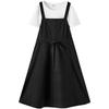 Semir Women's Drawstring Waist Suspender Dress & T-shirt Set