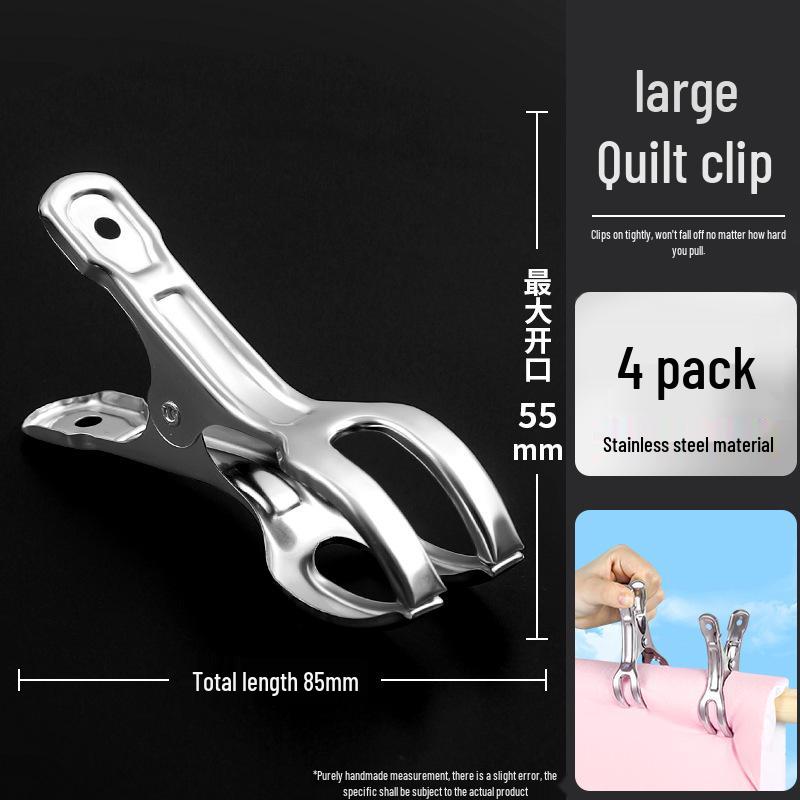 Stainless Steel Windproof Clips - Large Multifunctional Clothes Drying and Clamping Clips