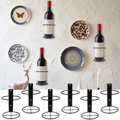1 Set Wine Wall Holder Wall-mounted Storage Spiral Metal Wine Bottle Wall Display Holder Dining Room
