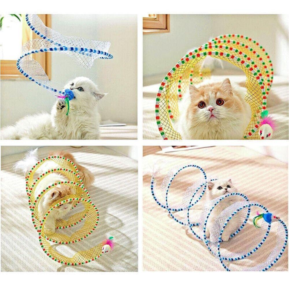 Foldable Coil Spiral Toy Stretchable Pet Interactive Toy Creative Cat Coil Tunnel Toys