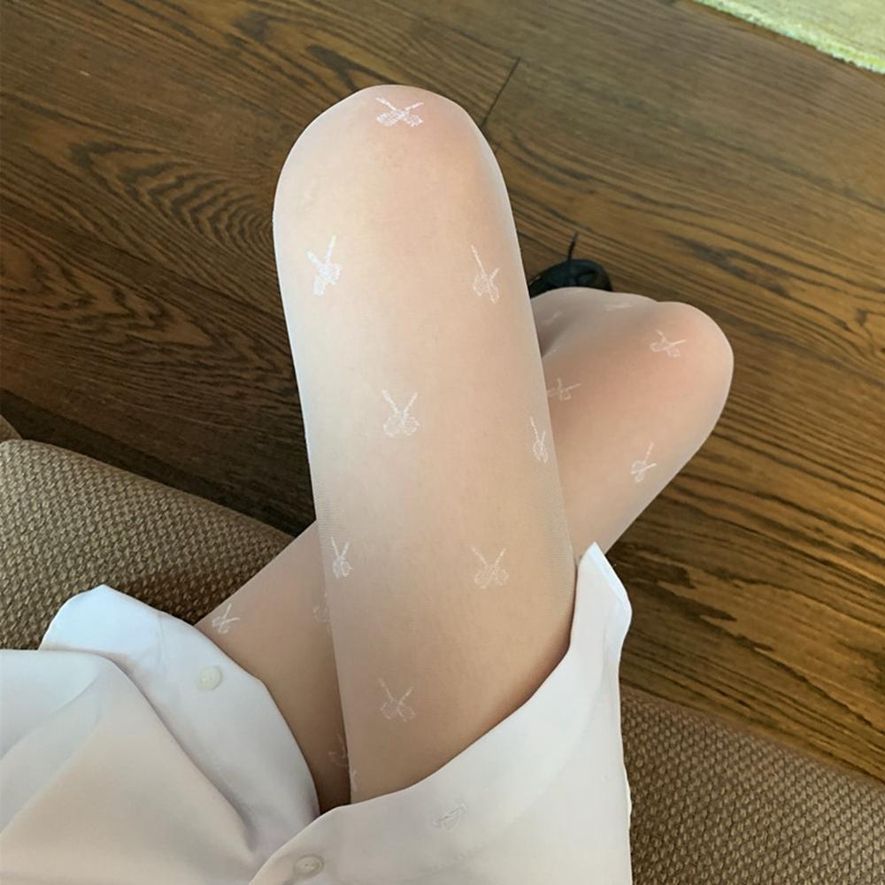 

Black White Women Girls Sexy Thin Pantyhose Transparent Tights Bow Stockings