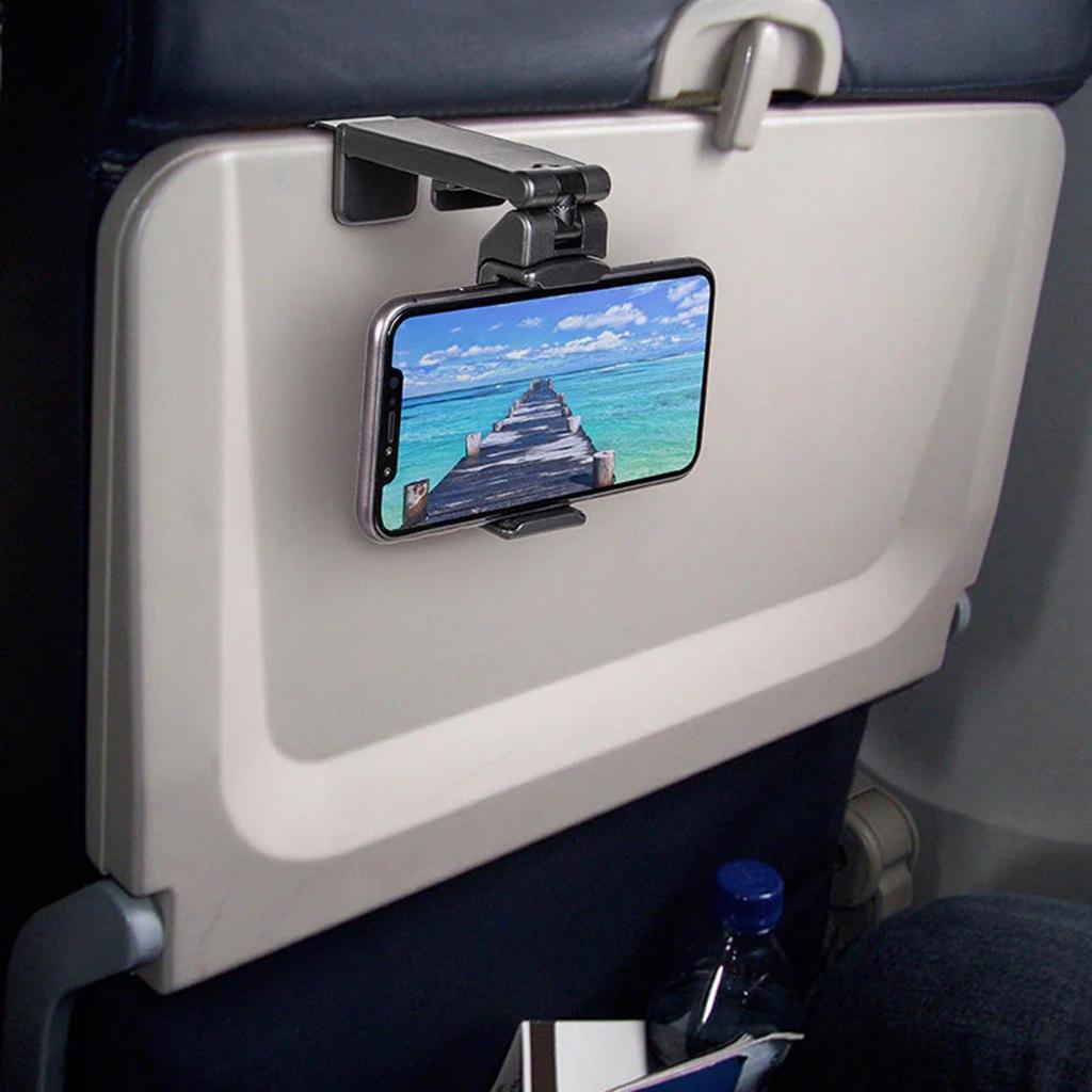Airplane Phone Holder Foldable Phone Mount 360-Degree Rotatable Travel Accessories Desktop Cellphone Holder Train Seat Support