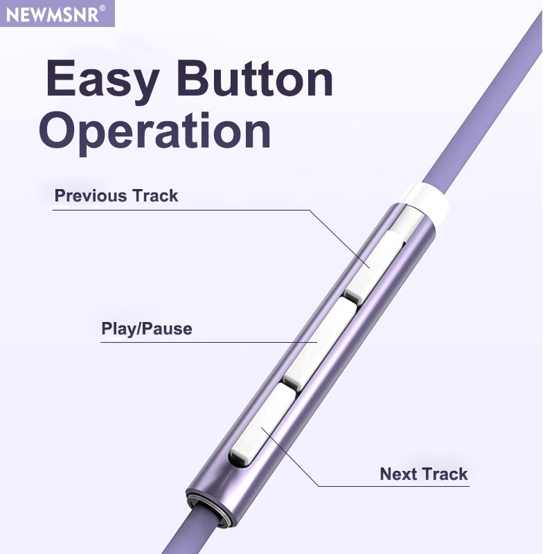 Clip-on Type C&3.5mm Wired Control Headphones HIFI Sound Sports Earbuds Handfree Gaming Headsets Earphones in HD mic For Samsung