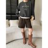 Sinan Retro British Plaid High-Waisted Wide-Leg Wool Shorts SN8521
