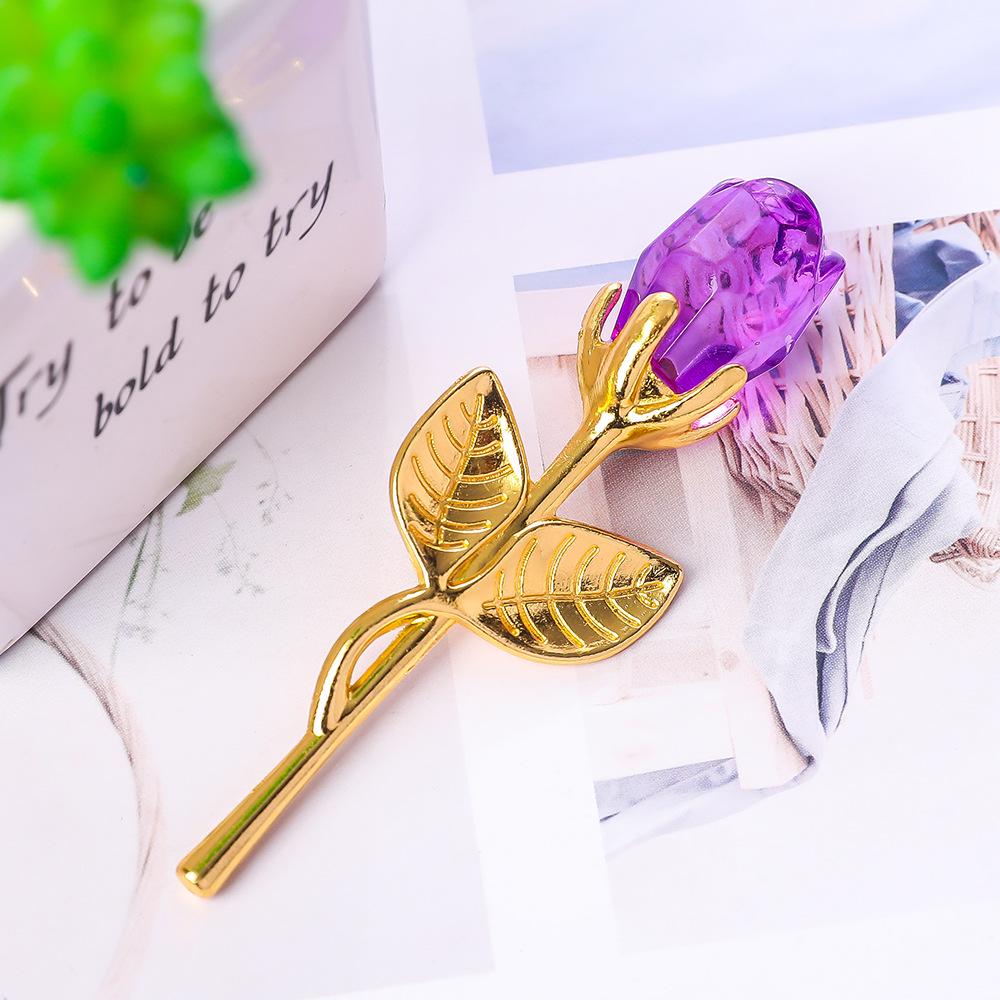 Crystal and Metal Rose Ornaments for Weddings and Valentine's Day Gifts