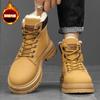 Winter Men's High-top Thick-soled Martin Boots Plus Velvet Warm Cotton Shoes Outdoor Workwear Boots