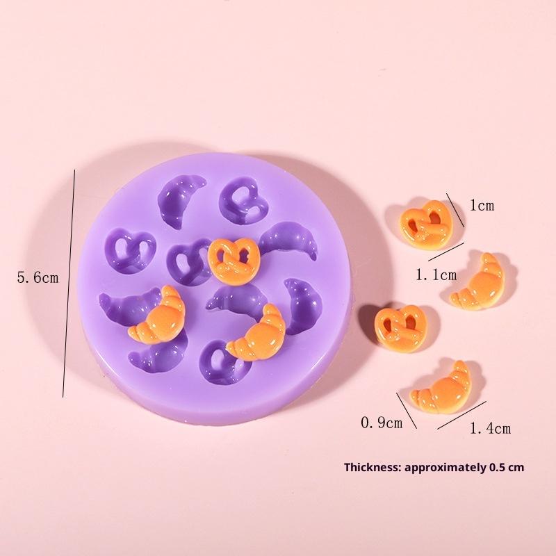 Mini Food Grade Silicone Mold Hamburger Cheese Bread Fries Shaped Diy Dropped Silicone Mold Handmade Decorating Jewelry Tool