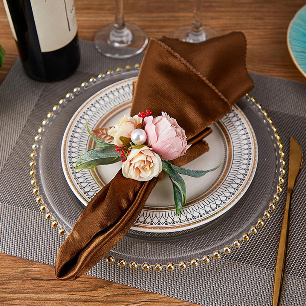 Set of 6 Spring Vine Design Napkin Holder Rings Multipurpose Napkin Rings for Banquets Gatherings or As Home Decoration