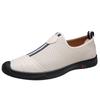 Men's Shoes 2025 Summer New Breathable Thin Hollow Hole Shoes Black Leather One-pedal Lazy Casual Leather Shoes
