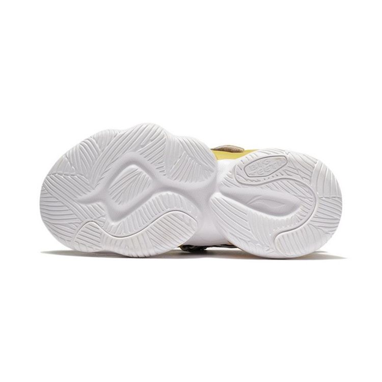 Li Ning Kids Low Top Reflective Sports Slip Resistant Shock Absorbing Durable Casual Shoes Kids sneaker Black Yellow YKNS048-5