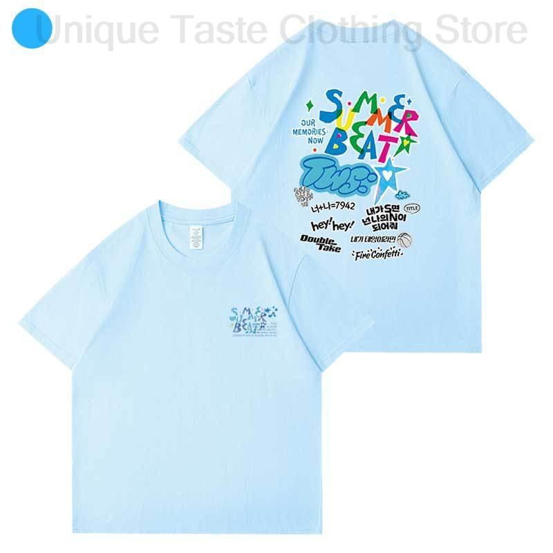 

TWS Summer Beat T Shirt Kpop Fashion Loose Cotton Short Sleeve Tee Tops Women Unisex Korean Popular Letter Print Tshirt For Fans 3XL