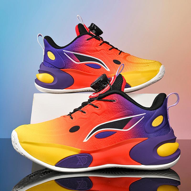 Fashion Designer Basketball Shoes Kids Trainers Lightweight Breathable Boys Basketball Sneakers Non-slip Children's Sports Shoes