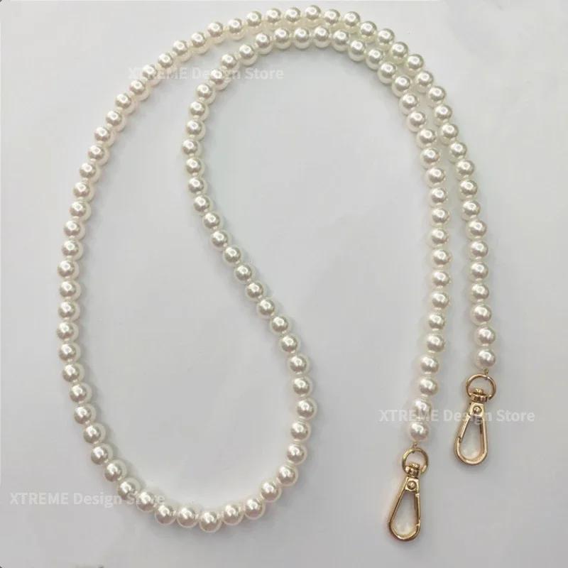 

40-130cm Pearl Wrap Chain Wrap Chain Hand held Pearl Jewelry 10mm Pearl Woven Wrap Strap Bag Parts Accessories 40cm