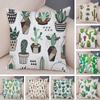 Cactus Succulent Double Sided Print Plush Pillowcase Soft Comfortable Cushion Cover Home Sofa Car Bedroom Decor
