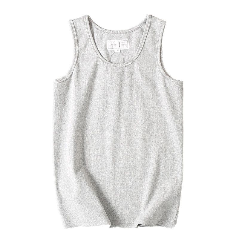 Export Surplus Heavy-Duty 320g High-Elastic Ribbed Breathable Casual American-Style Tank Top Vest Men's Summer T-Shirt