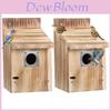 Wooden Birdhouse Outdoor Hanging Bird Cage With Perch For Garden Birds