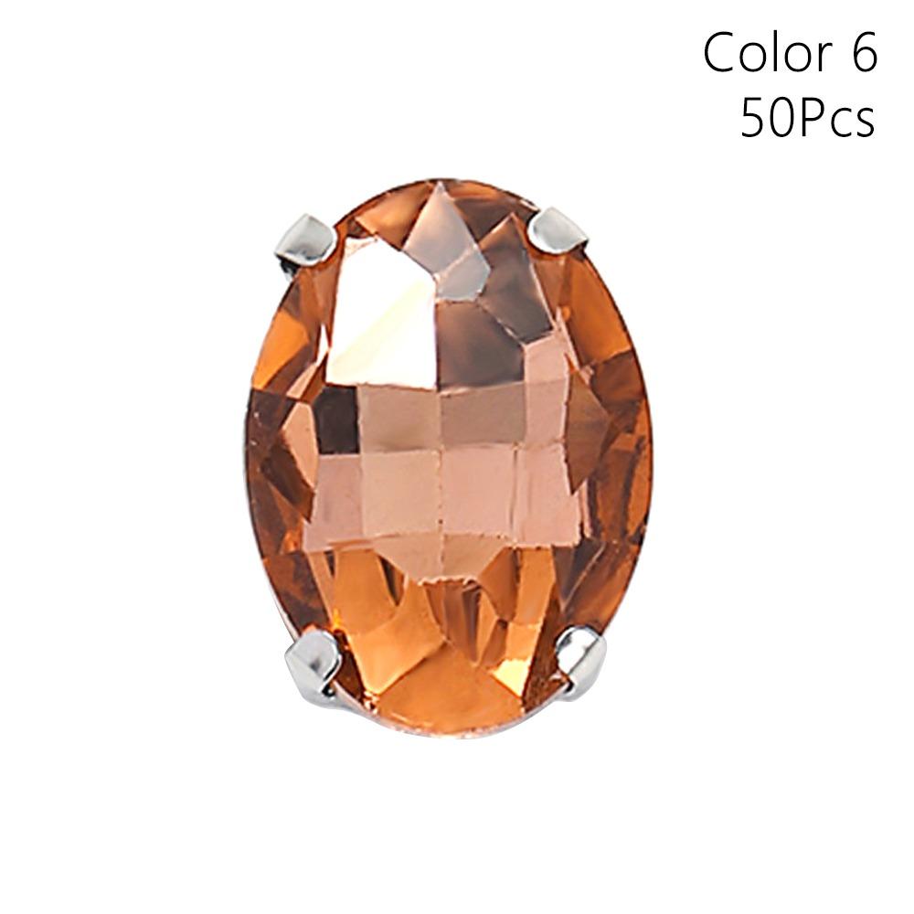 50Pcs/Pack With Silver Claw Glitter Sewing Rhinestones Sew On Diamond Beads Ornament  For Needlework