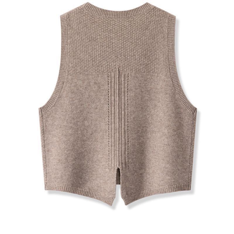 Women Cable Knit Waistcoat, Loose Sleeveless Knitted Vest, High Quality All Season Casual Sweater Gilet